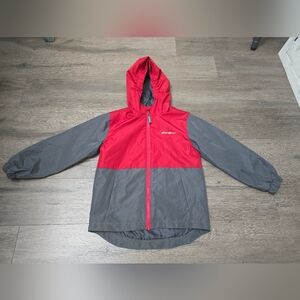 Eddie Bauer Youth Windbreaker Jacket Unisex Size XS 5/6 Red Grey